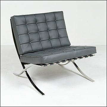 Exhibition Chair - Cloud Gray Leather