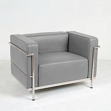 Show product details for Grande Lounge Chair - Nimbus Grey Leather