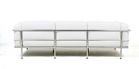 Le Corbusier Petite LC3 Sofa in White Leather