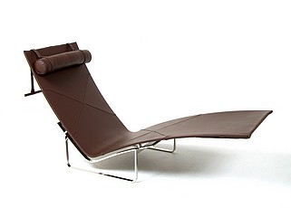 Show product details for Kjaerholm: PK24 Chaise Lounge Reproduction- Brown