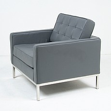 Florence Knoll Chair Reproduction - Gray Leather