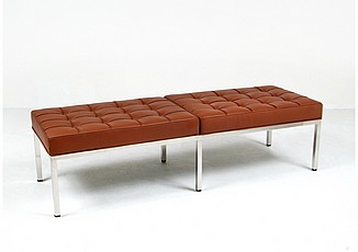 Florence Knoll 60 Inch Bench - Cocoa Brown Leather - No Buttons