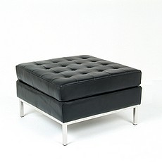 Show product details for Florence Knoll Small Square Ottoman - Premium Black