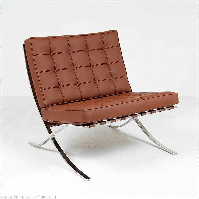 Repro Brown Chair Barcelona van der Mies | Rohe Cognac Knoll | by