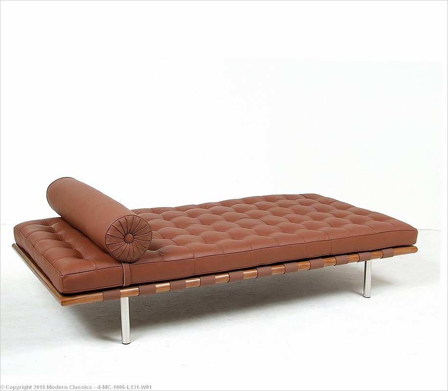Barcelona Daybed Saddle der | | Copy Rohe Mies by Knoll van Brown