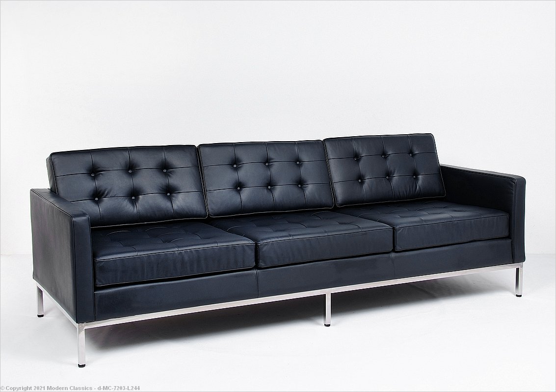 florence knoll sofa black leather