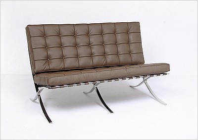 Exhibition Loveseat - Taupe Leather