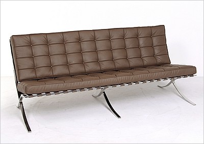 Exhibition Sofa - Taupe Leather