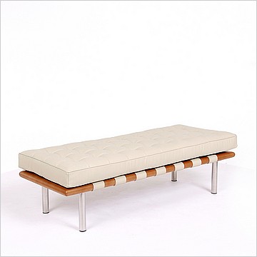 Exhibition 2-Seat Bench - Buff Tan Leather