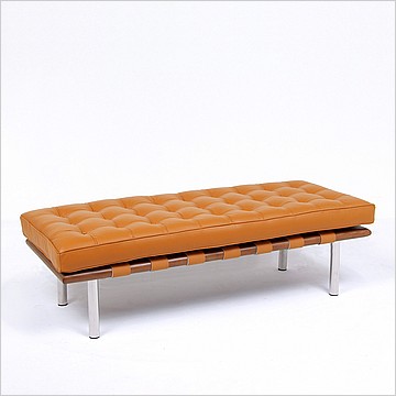 Exhibition 2-Seat Bench - Golden Tan Leather