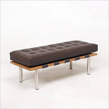 Exhibition Narrow Bench - Java Brown Leather