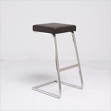 Exhibition Bar Stool - Espresso Brown Leather