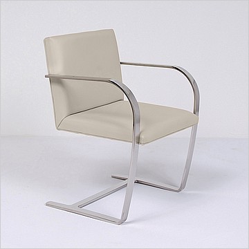 Executive Flat Arm Side Chair - Buff Tan Leather - No Armpads