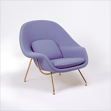 Saarinen Womb Chair - Indigo Blue with Antique Brass Frame