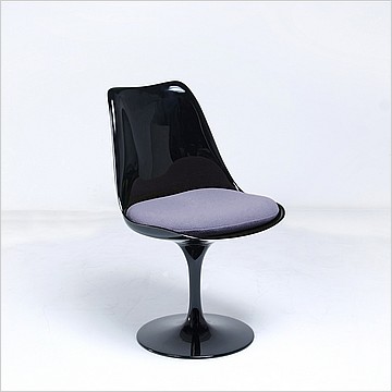 Tulip Side Chair - Black Shell - Winter Gray Fabric