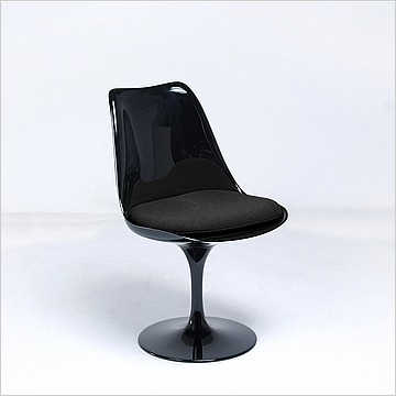 Tulip Side Chair - Black Shell - Midnight Black Fabric