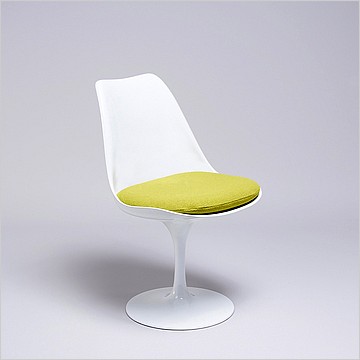 Tulip Side Chair - White Shell - Chartreuse Green Fabric