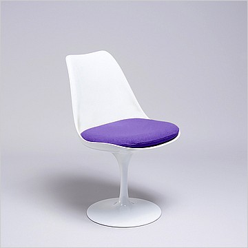 Tulip Side Chair - White Shell - Plum Purple Fabric