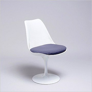 Tulip Side Chair - White Shell - Winter Gray Fabric