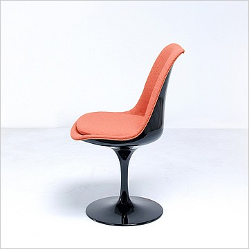 Saarinen Style: Tulip Side Chair - Black Shell - Fully Upholstered