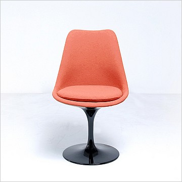 Saarinen Style: Tulip Side Chair - Black Shell - Fully Upholstered