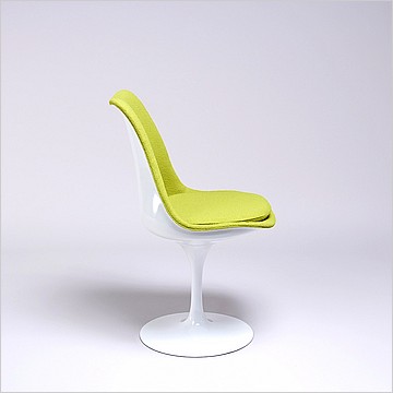 Saarinen Style: Tulip Side Chair - White Shell - Fully Upholstered