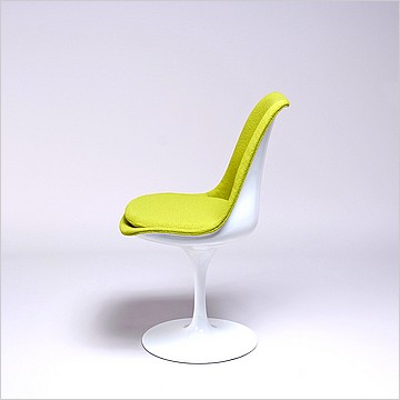 Saarinen Style: Tulip Side Chair - White Shell - Fully Upholstered