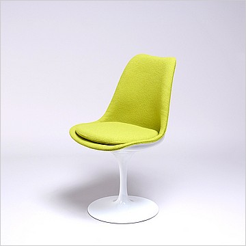 Saarinen Style: Tulip Side Chair - White Shell - Fully Upholstered