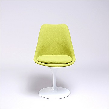 Saarinen Style: Tulip Side Chair - White Shell - Fully Upholstered