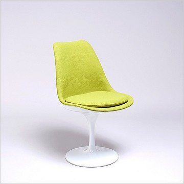 Saarinen Style: Tulip Side Chair - White Shell - Fully Upholstered