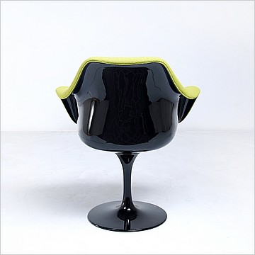 Saarinen Style: Tulip Arm Chair - Black Shell - Fully Upholstered