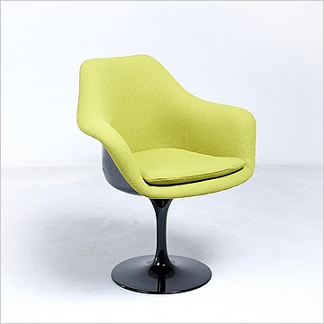 Saarinen Style: Tulip Arm Chair - Black Shell - Fully Upholstered