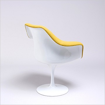 Saarinen Style: Tulip Arm Chair - White Shell - Fully Upholstered