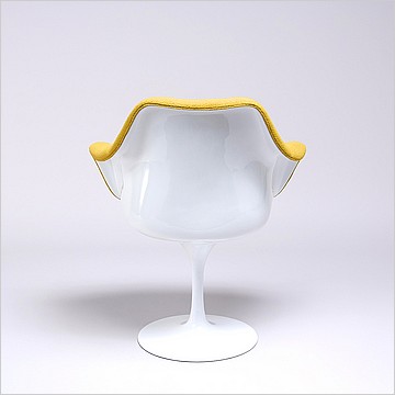 Saarinen Style: Tulip Arm Chair - White Shell - Fully Upholstered