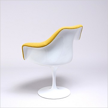 Saarinen Style: Tulip Arm Chair - White Shell - Fully Upholstered