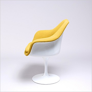 Saarinen Style: Tulip Arm Chair - White Shell - Fully Upholstered