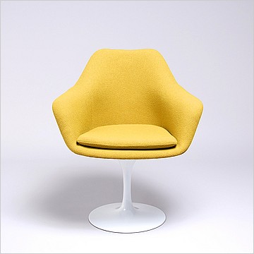 Saarinen Style: Tulip Arm Chair - White Shell - Fully Upholstered