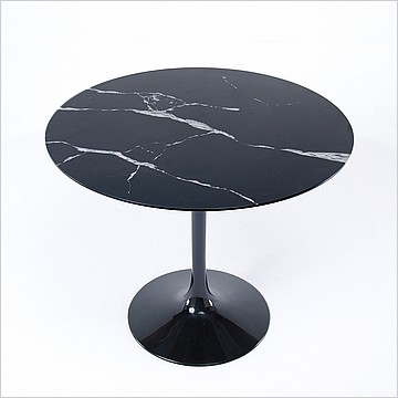 Tulip Dining Table Round - 36 Inch Diameter -  Black Quartz