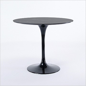 Tulip Dining Table Round - 36 Inch Diameter -  Black Quartz