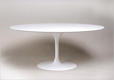 Tulip Dining Table Oval - Imitation Quartz - Small