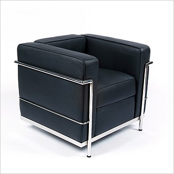 Petite Club Chair - Standard Black Leather