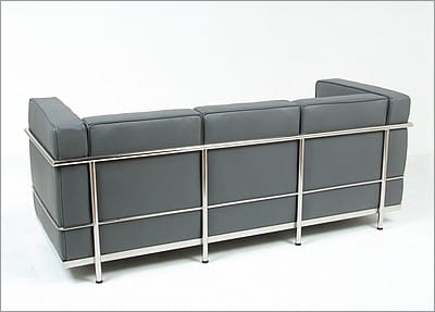 Petite Sofa - Charcoal Gray Leather