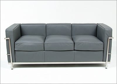 Petite Sofa - Charcoal Gray Leather