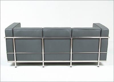 Petite Sofa - Charcoal Gray Leather