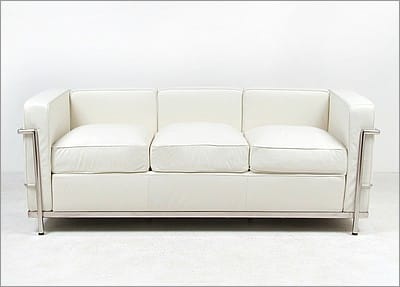 Petite Sofa - Polar White Leather