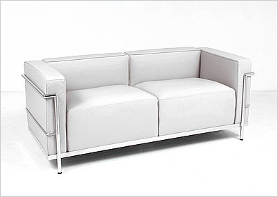 Grande Loveseat - Arctic White Leather