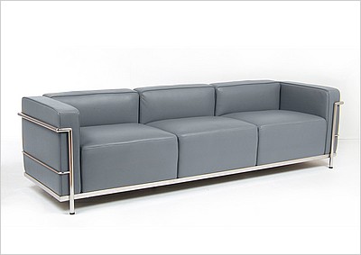 Grande Sofa - Charcoal Gray Leather