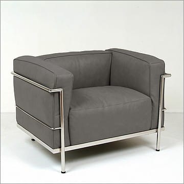 Grande Feather Relaxed Lounge Chair - Charcoal Gray