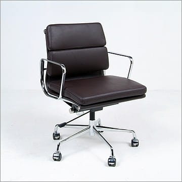 Soft Pad Office Chair (Mid Back) - Java Brown Leather