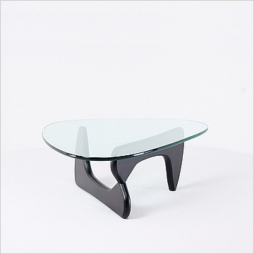 Free Form Coffee Table - Black Finish on Ash Wood